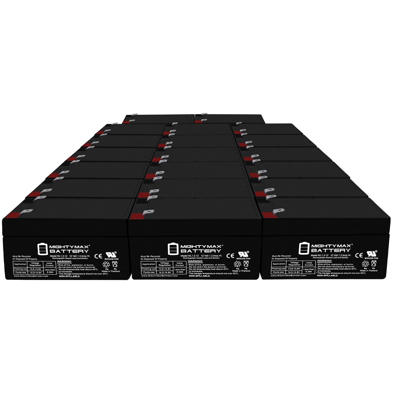 ML1.3-12 - 12 VOLT 1.3 AH SLA BATTERY - PACK OF 20
