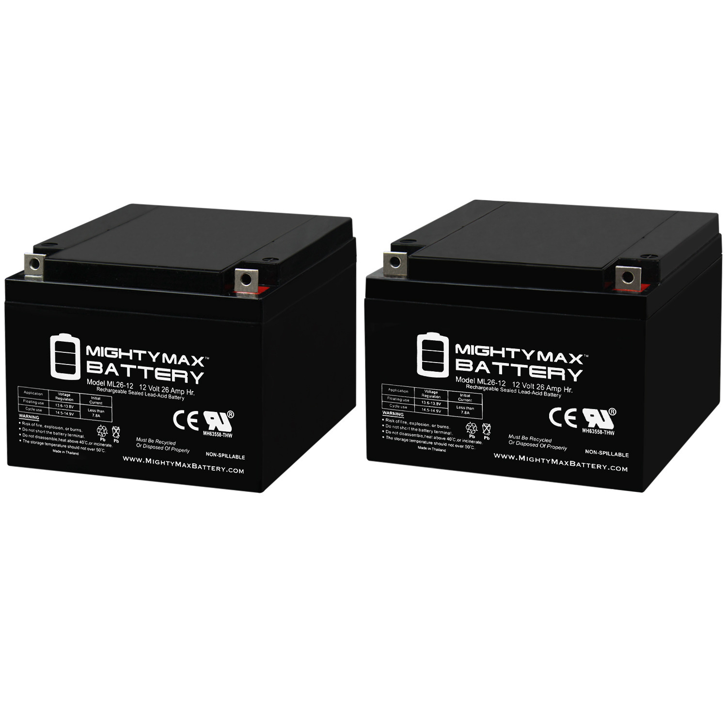 12V 26AH Replacement Battery for Emergi.Lite EMF4, Emergi.Lite 120 - 2 Pack