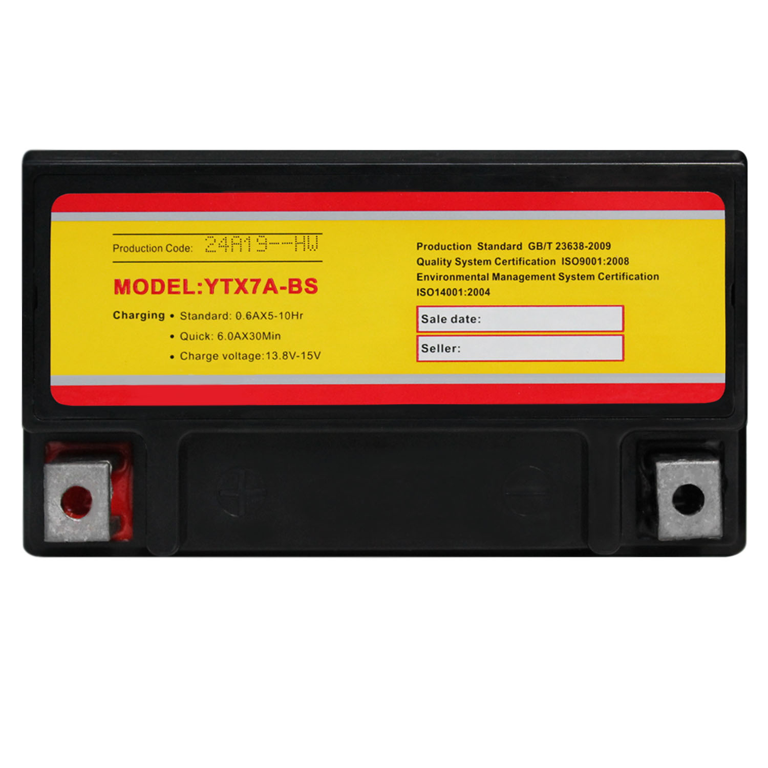 YTX7A-BS 12V 6AH Sealed AGM Battery for Motorcycle 