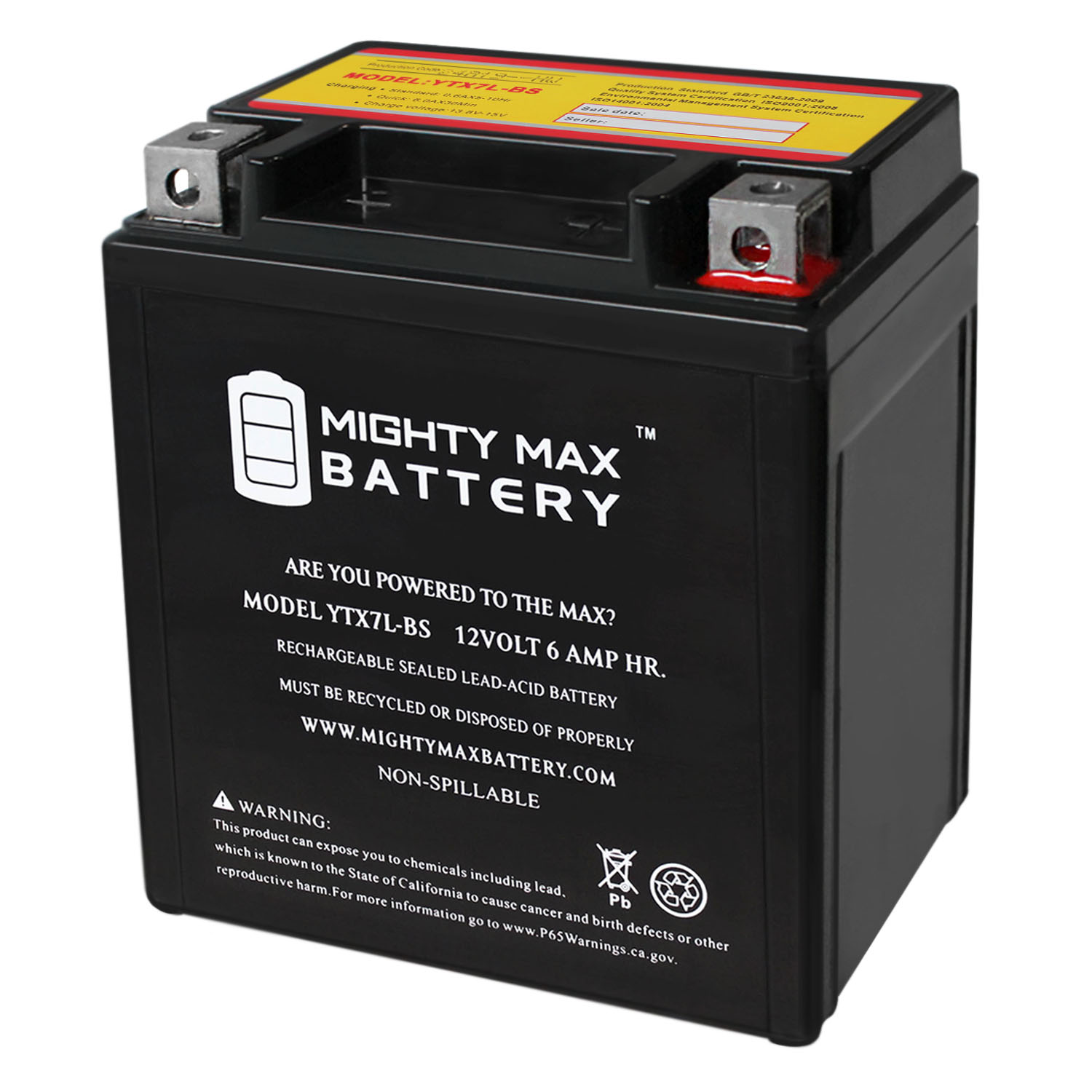 YTX7L-BS 12V 6AH Sealed AGM Battery for Motorcycle 