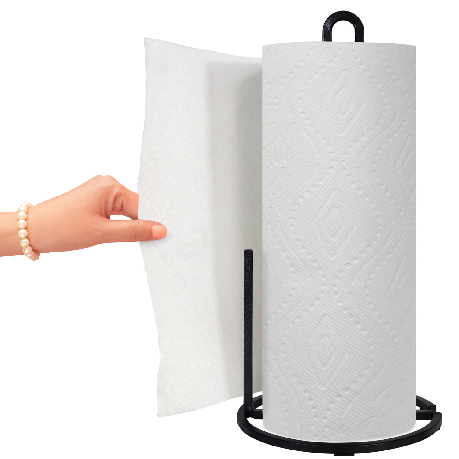 Black square modern paper towel holder 