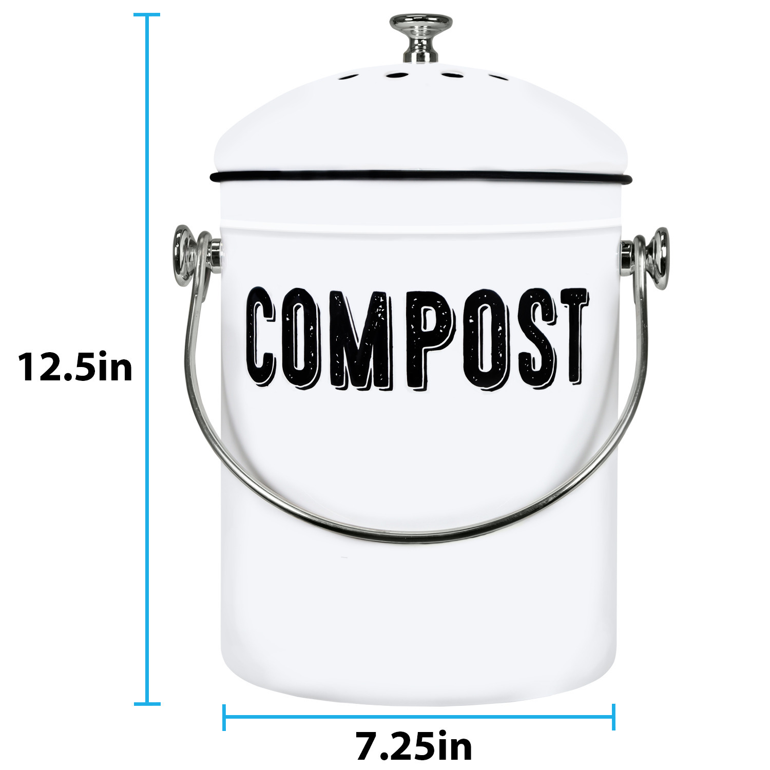 Farm House design  Compost bin  for kitchen scraps - WHITE