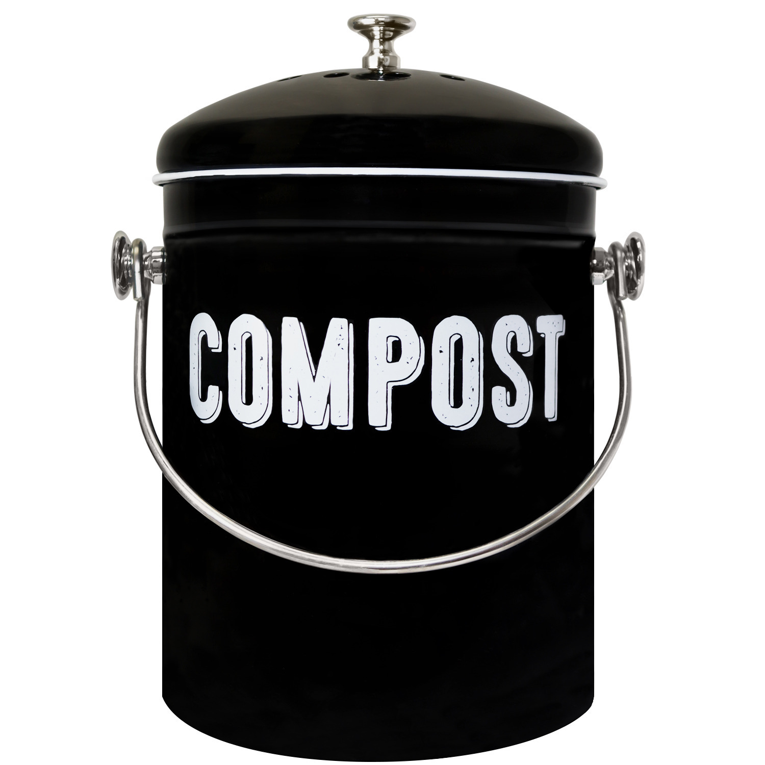 Farm House design  Compost bin  for kitchen scraps - Black
