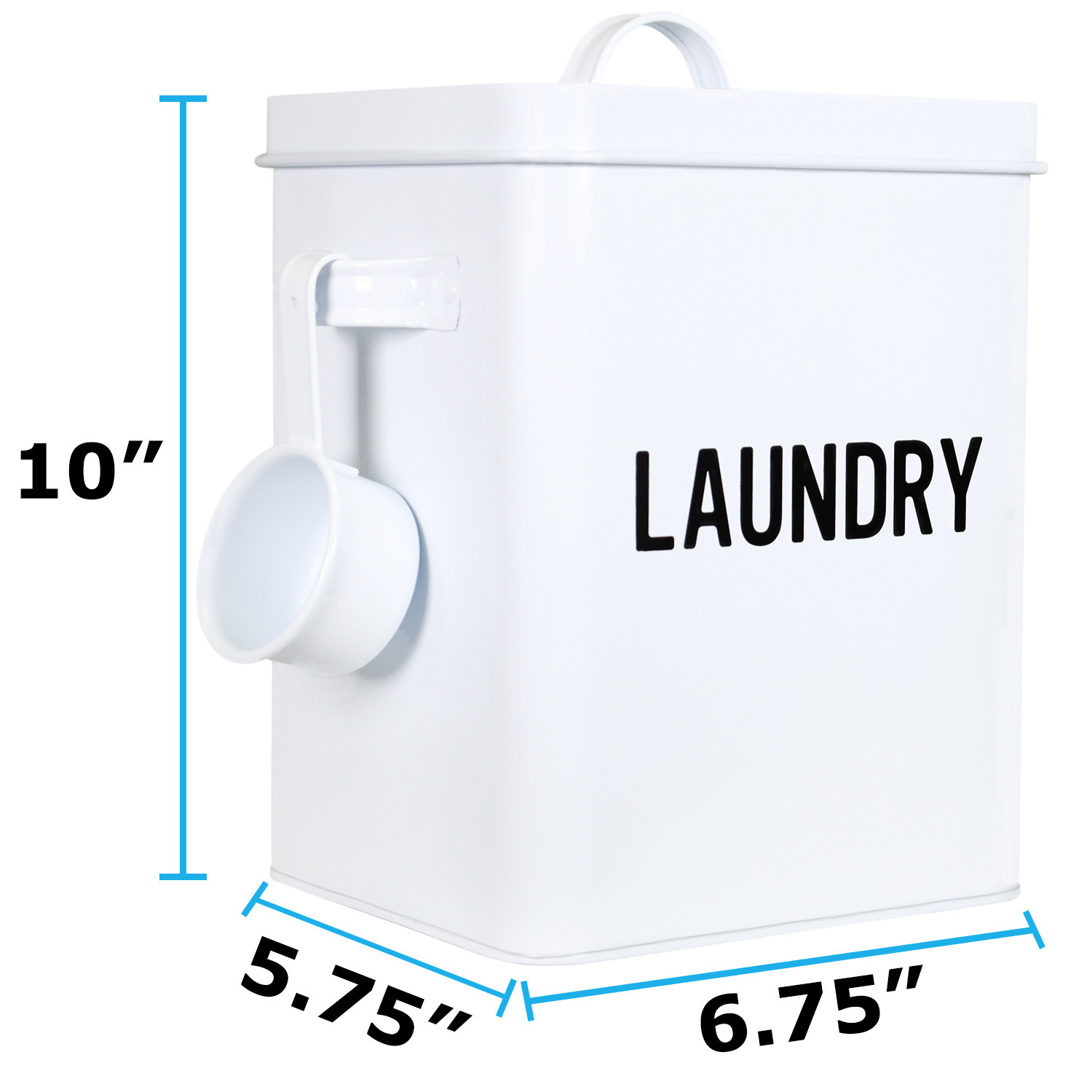 Modern  farm house design  laundry detergent canister White 