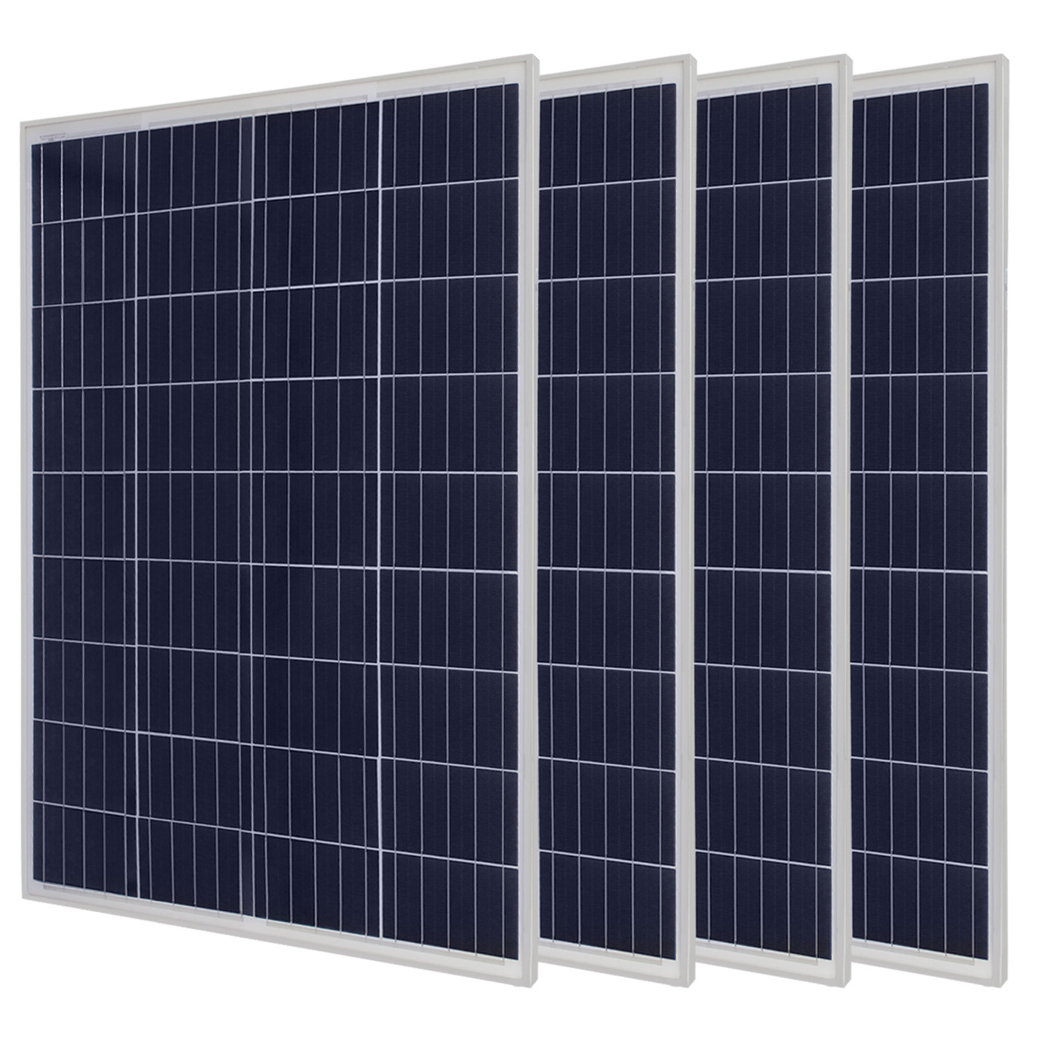 100W 12V poly Solar panel RV Camping Boat Dock Battery - 4 Pack
