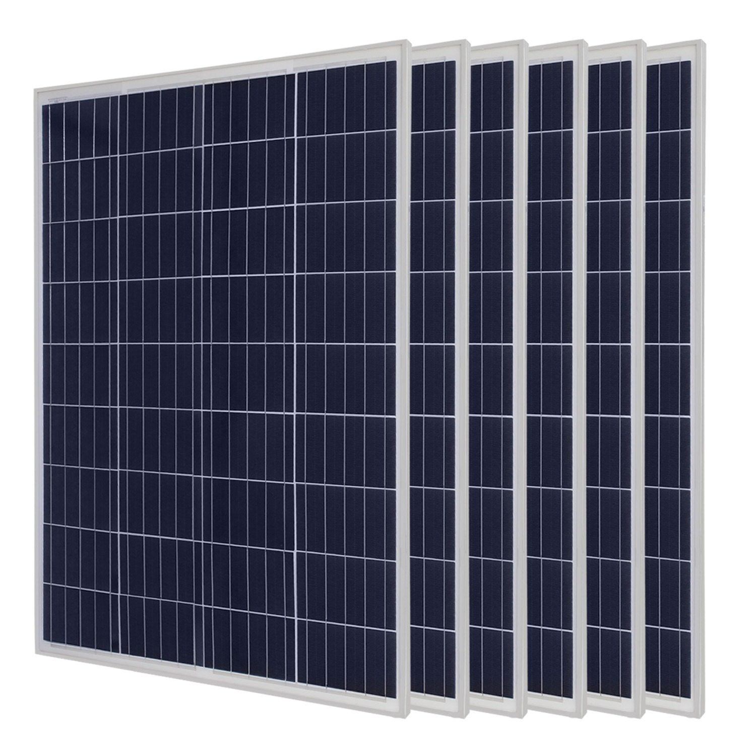 100 Watt 12 Volt Waterproof Polycrystalline Solar Panel Charger - 6 Pack