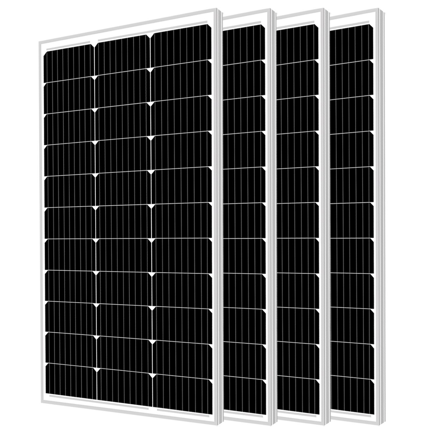 100W Solar Panel 12V Mono Off Grid Battery Charger for Camping Outdoor Sports - 4 Pack