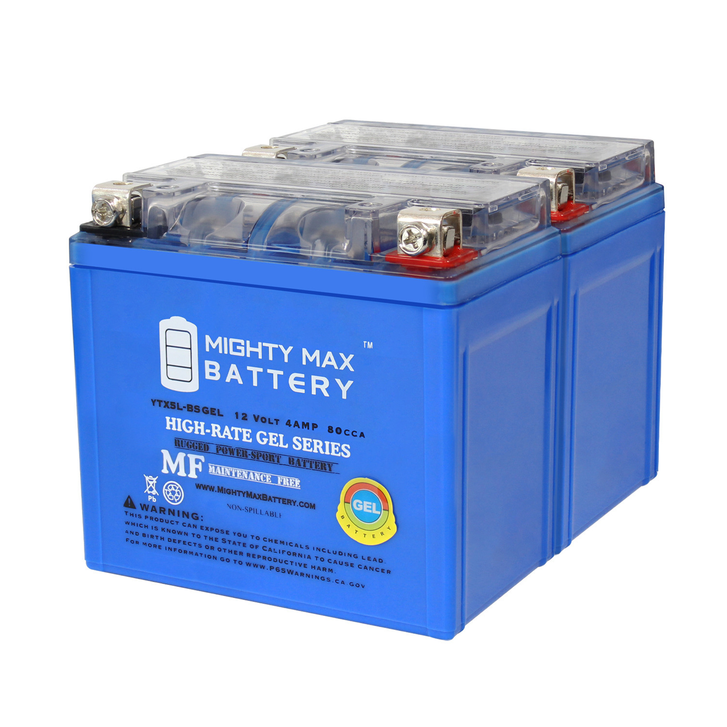 YTX5L-BSGEL 12V 4AH Replacement Battery compatible with Adly Adventure Power UT5L - 2 Pack