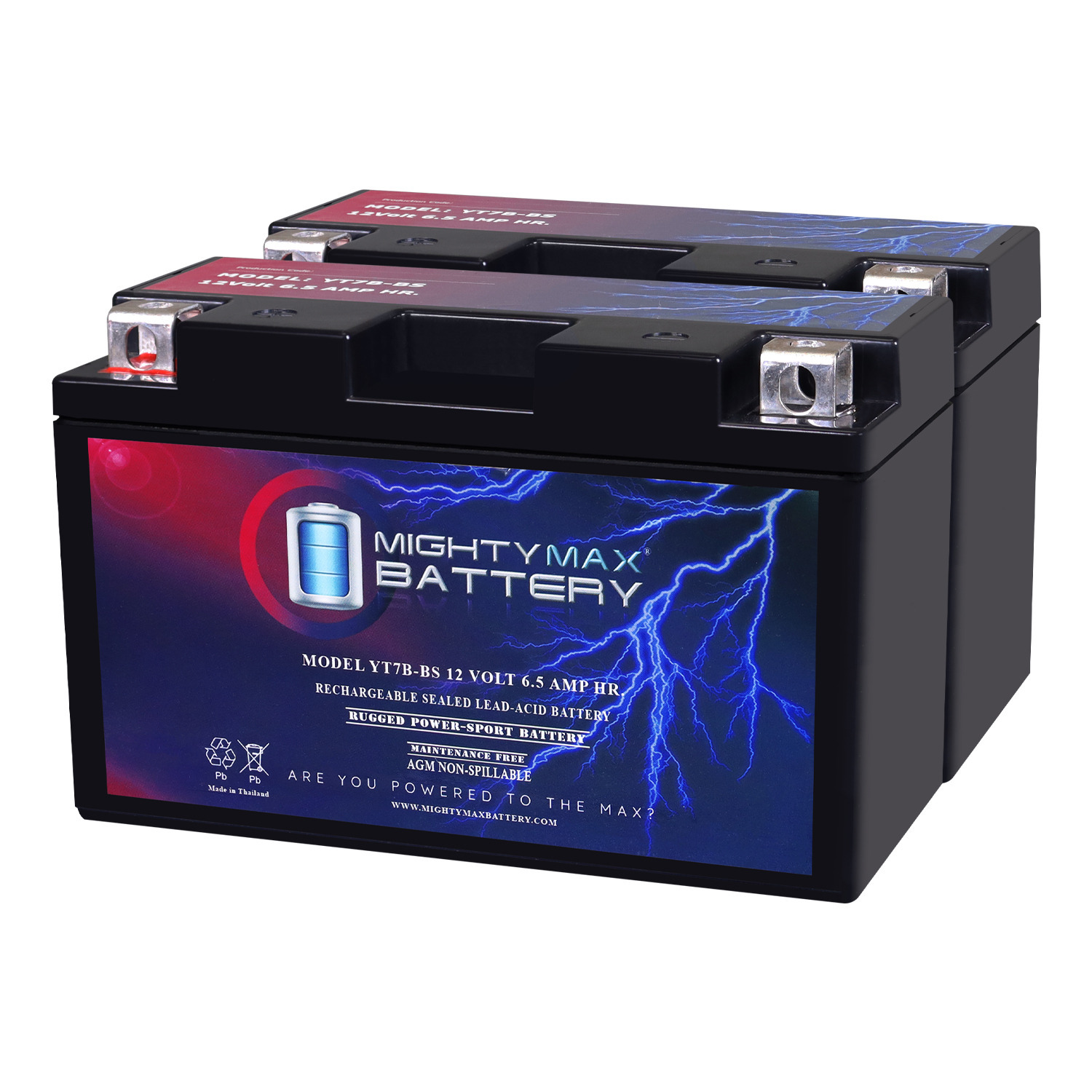 YT7B-BS 12V Replacement Battery compatible with Ducati 1198 Panigale V4 Standard 18-21 - 2 Pack