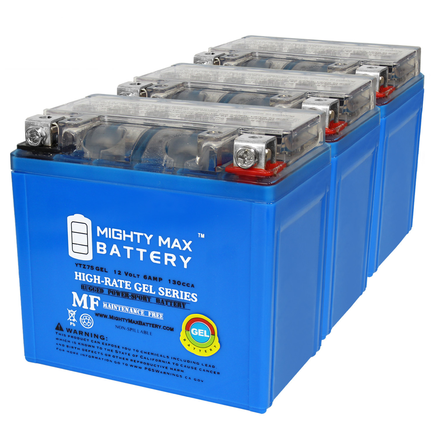 12V 6AH GEL Replacement Battery Compatible with Kawasaki 300 KLX300, SM 23 - 3 Pack