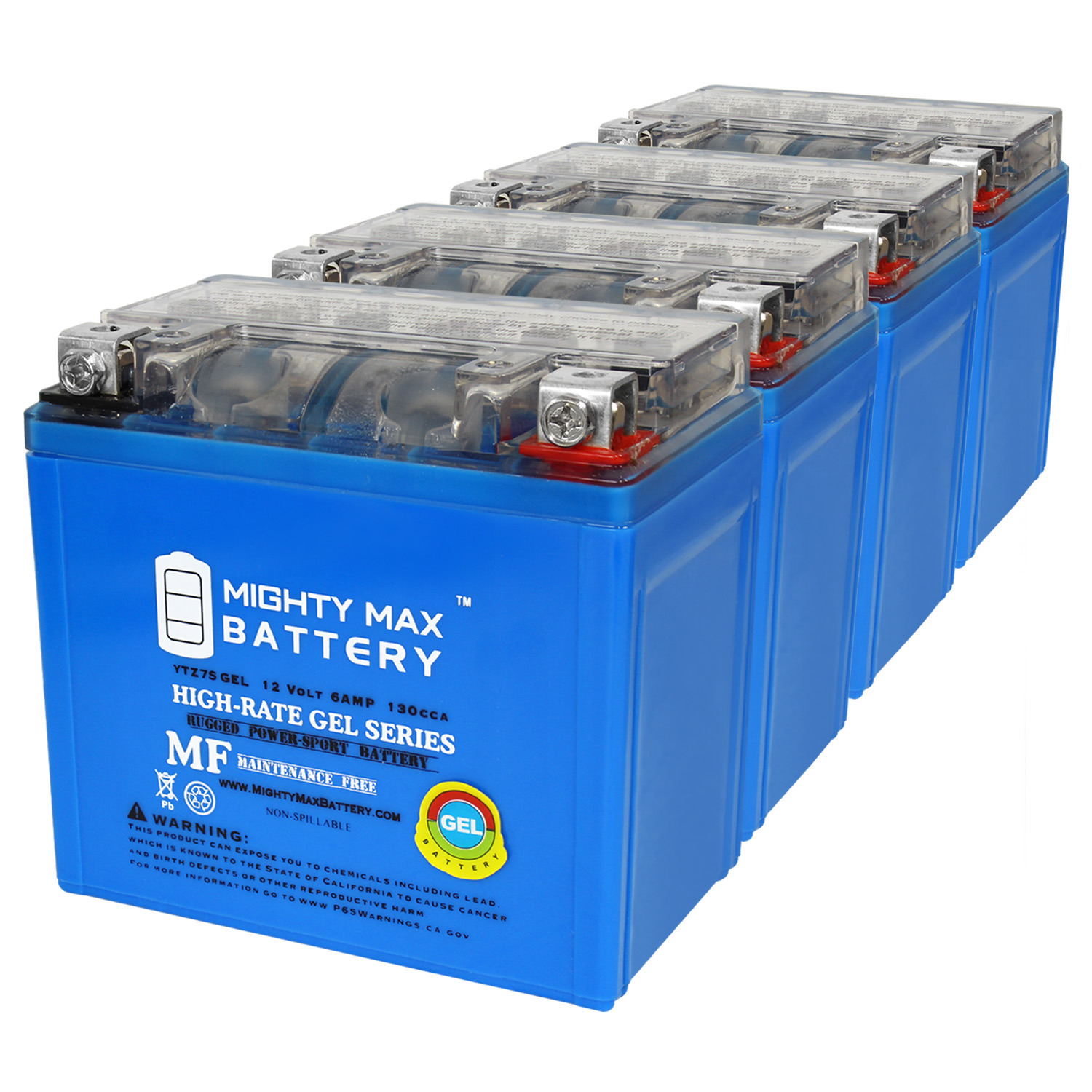 12V 6AH GEL Replacement Battery Compatible with Yamaha 50 YFZ50 23 - 4 Pack