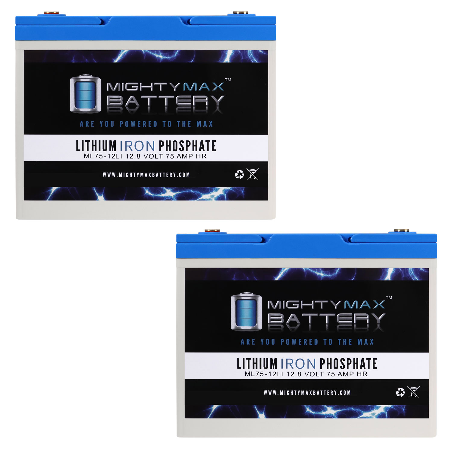 12V 75AH Lithium Replacement Battery compatible with Permobil C500,C500RS, C500VS - 2 Pack