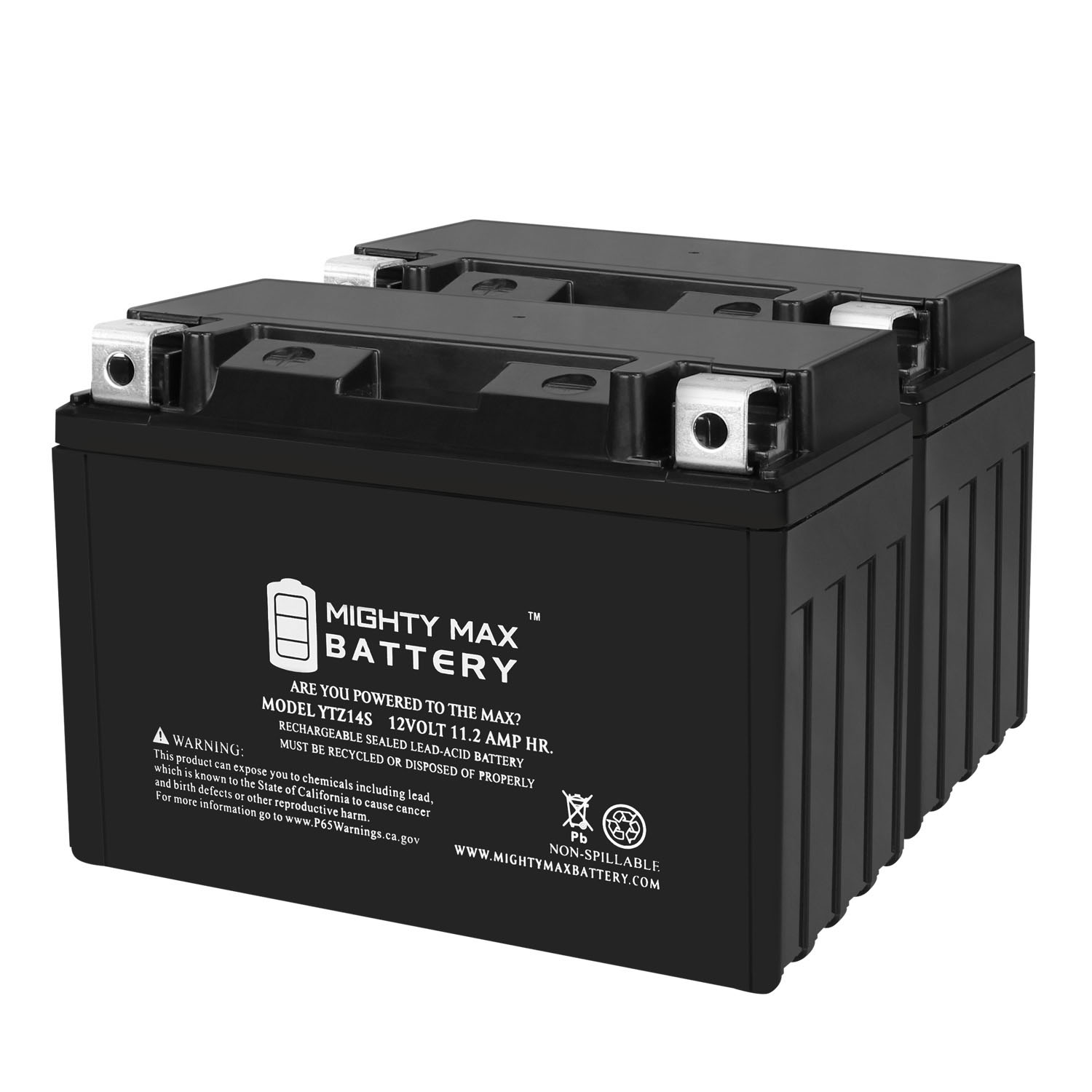 YTZ14S 12V 11.2Ah Replacement Battery Compatible with BMW 1250 R1250RT, R, RS 19-23 - 2 Pack