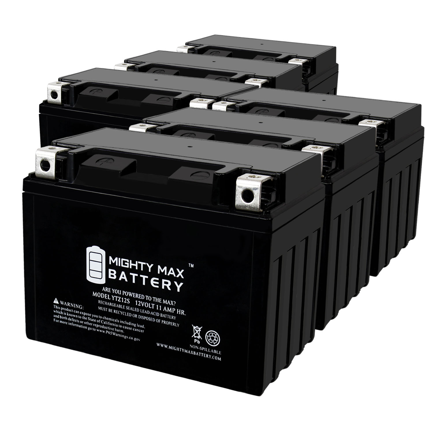 YTZ12S 12V 11Ah Replacement Battery compatible with Yamaha 1200 XTZ1200Z Super Tenere 12-23 - 6 Pack