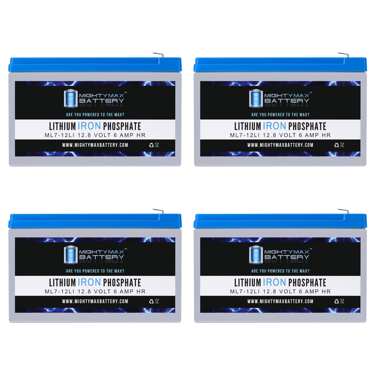 12V 7AH Lithium Replacement Battery Compatible with Opti-UPS VS500 500VS - 4 Pack