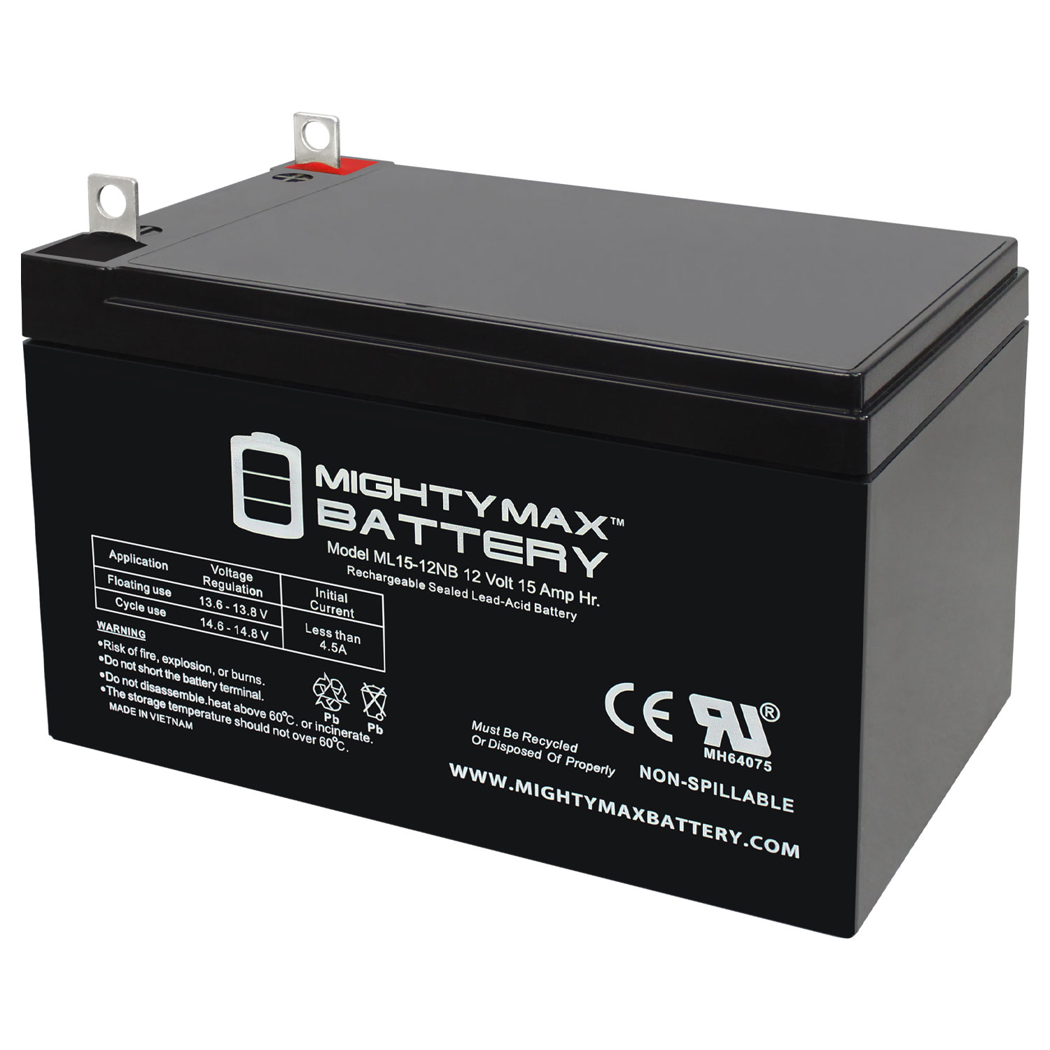 ML15-12NB 12V 15AH Replacement Battery Compatible with Scooter Super Turbo800Elite