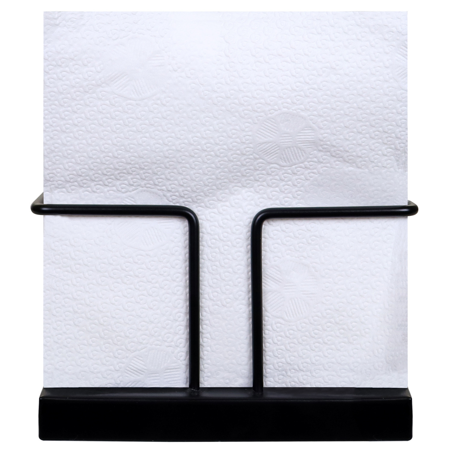 Modern Black Scandinavian standup napkin holder with elevated base 