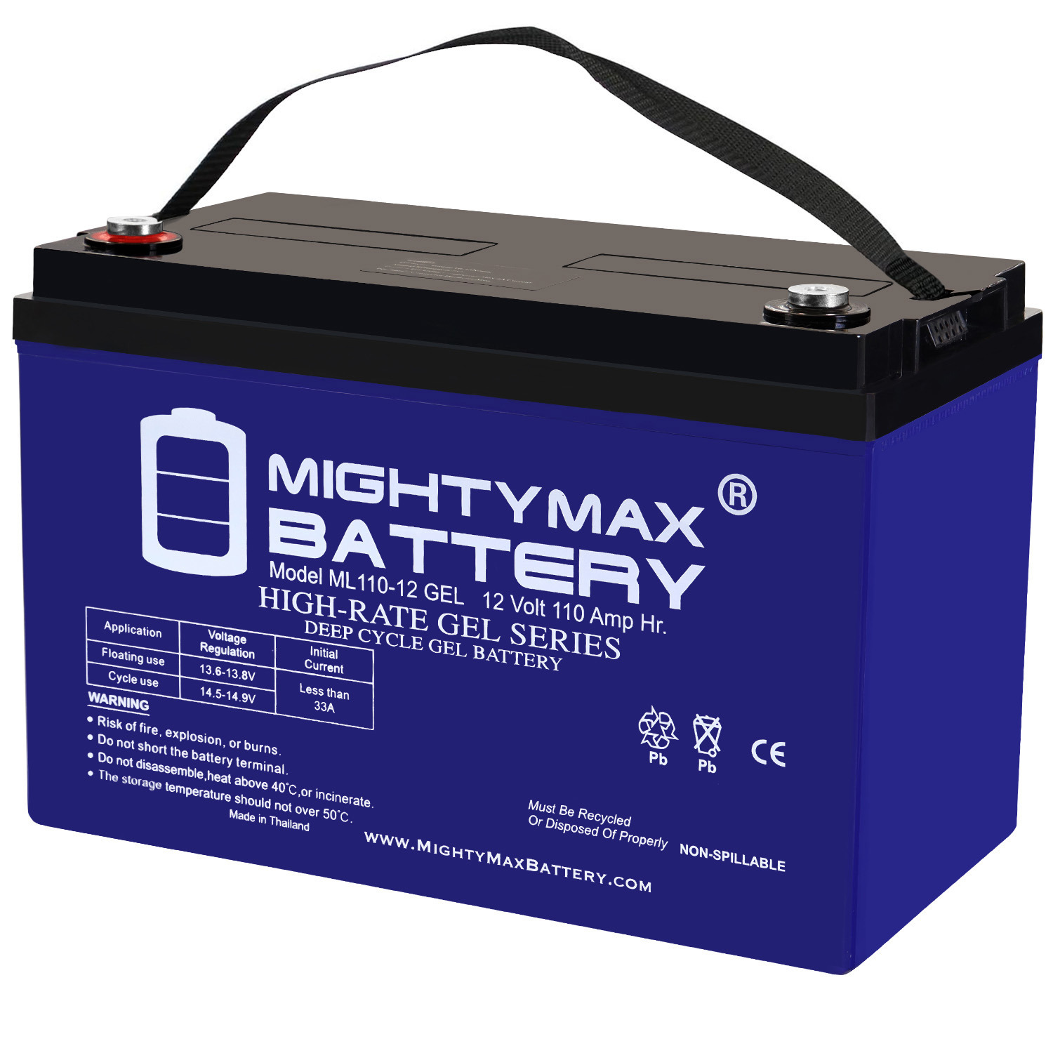 12V 110AH GEL Replacement Battery Compatible with Renology PV Solar Panels