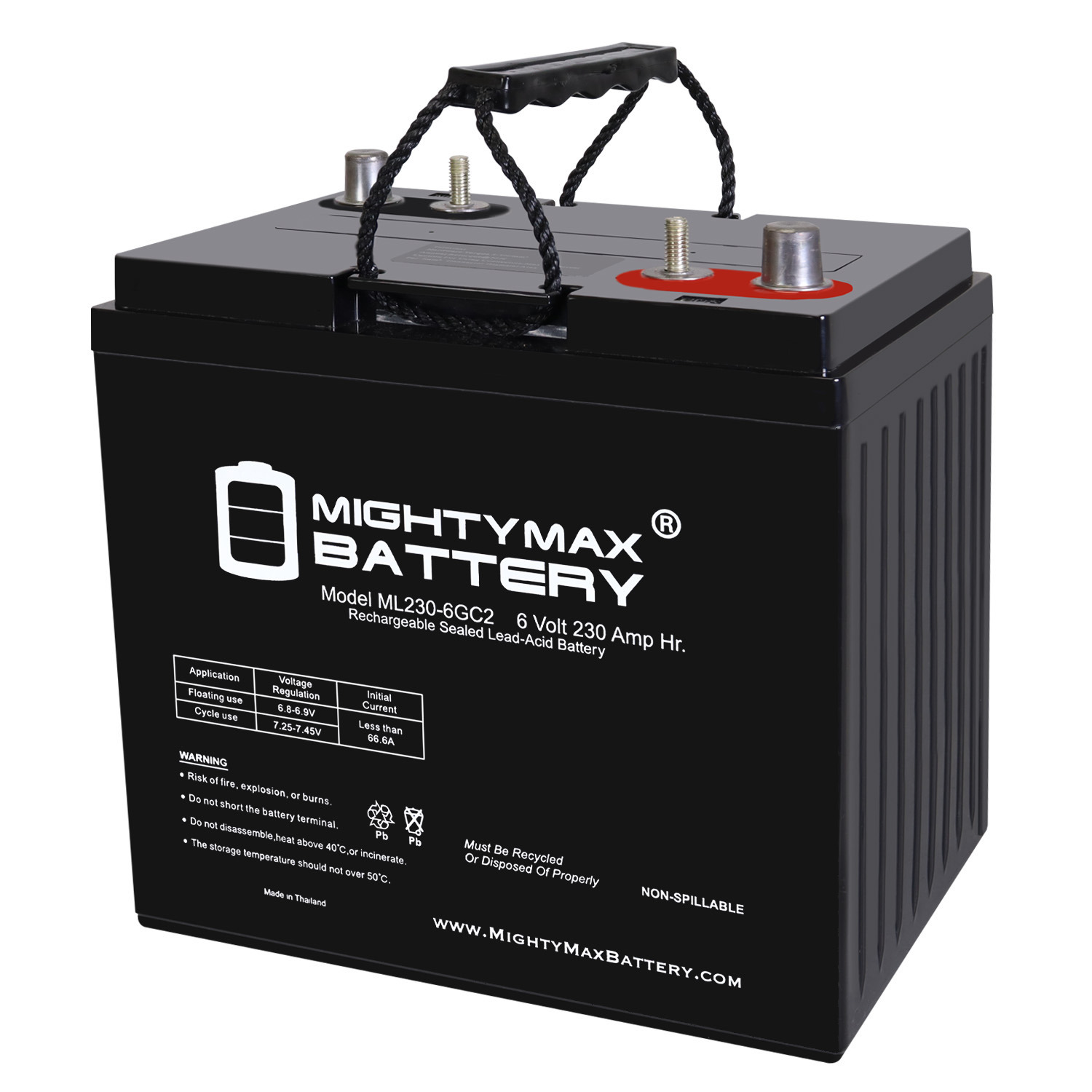 6V 230AH Dual Terminal SLA Replacement Battery Compatible with Deep Cycle Golf cart