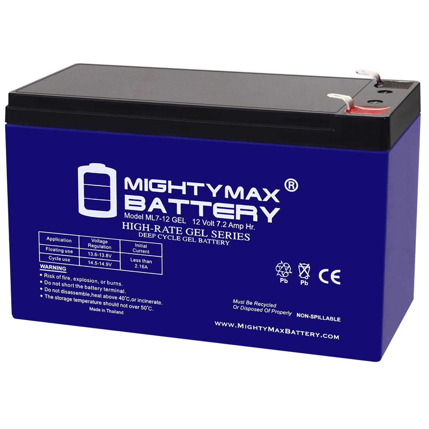 12V 7AH GEL F1 Replacement Battery Compatible with PowerWare PWHR1234W2FR