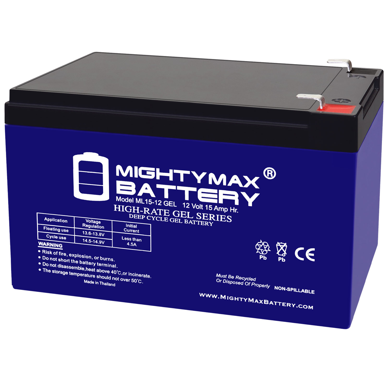 12V 15AH GEL F2 Replacement Battery Compatible with VMAX64 VRLA AGM