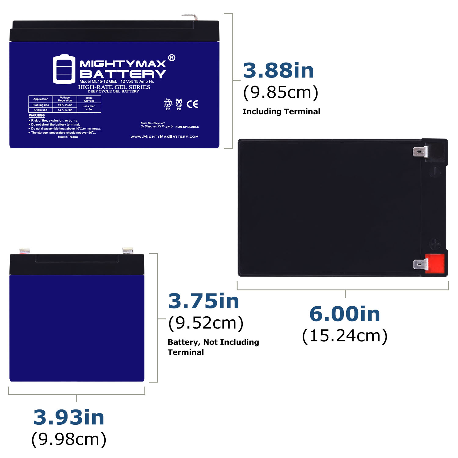 12V 15AH GEL F2 Replacement Battery Compatible with Zipp 12V 12AH-T2 Battery