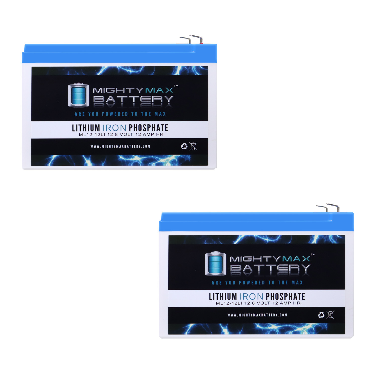 12V 12Ah Lithium Replacement Battery Compatible with TalentCell LF120A1 - 2 Pack