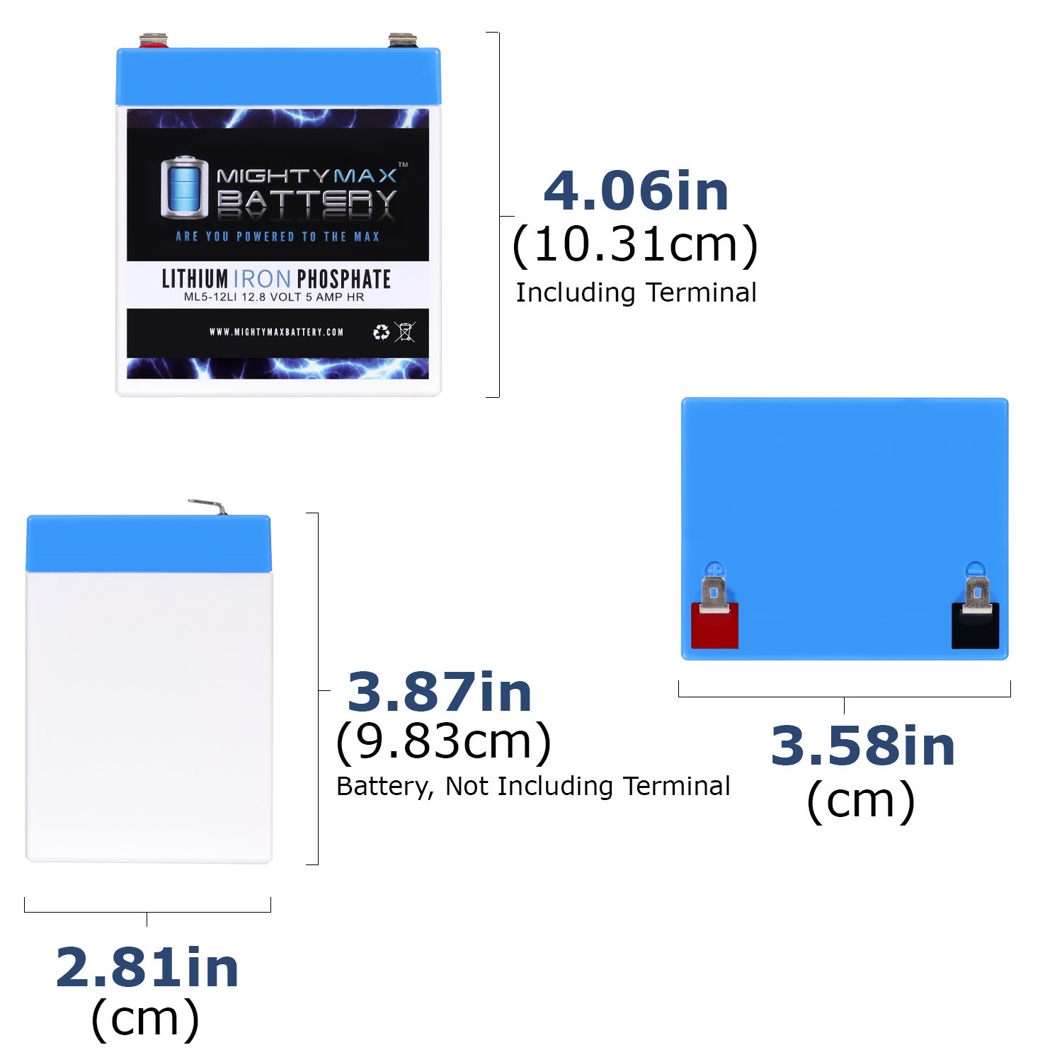 Mighty Max Battery ML5-12LI - 12 Volt 5 AH Deep Cycle Lithium Iron Phosphate (LiFePO4) Rechargeable and Maintenance Free Battery - Pack of 2