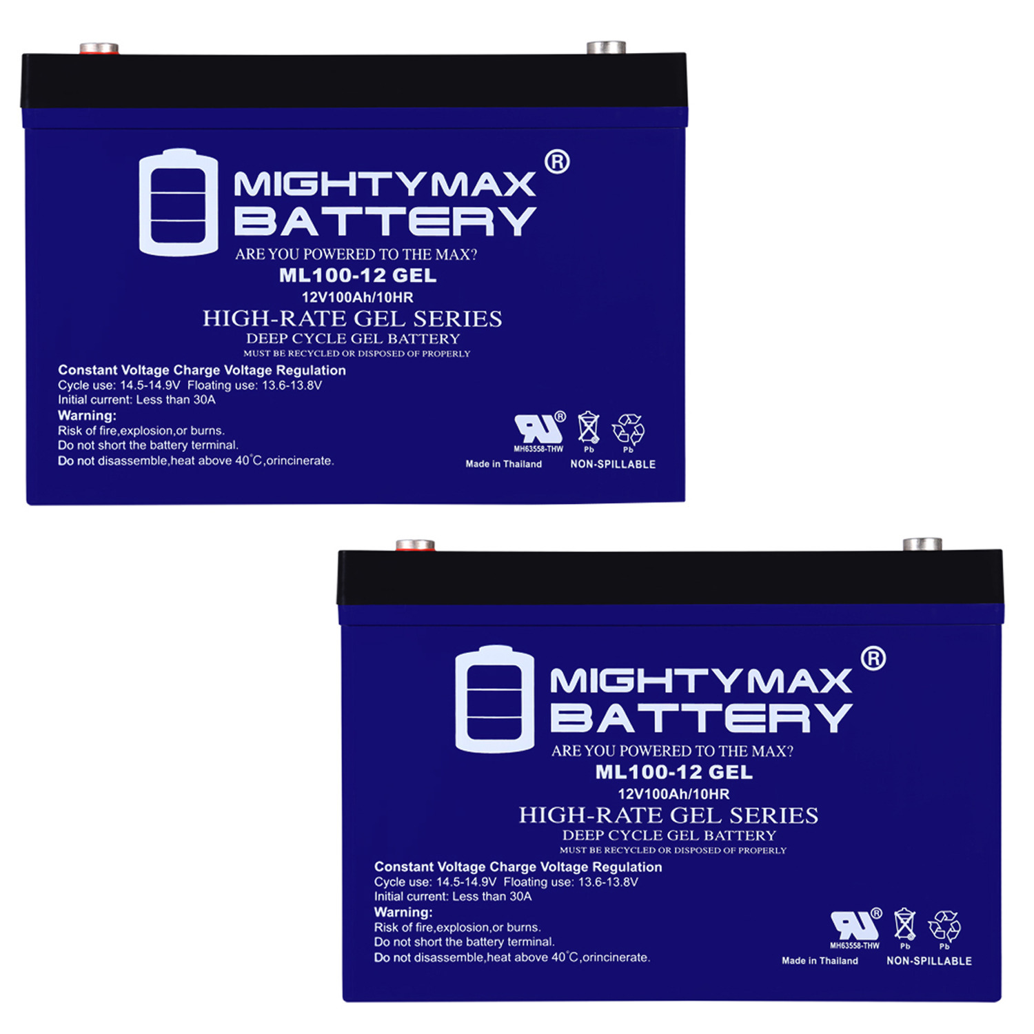 12V 100AH GEL Replacement Battery Compatible with  Minnkota Trolling Motors - 2 Pack