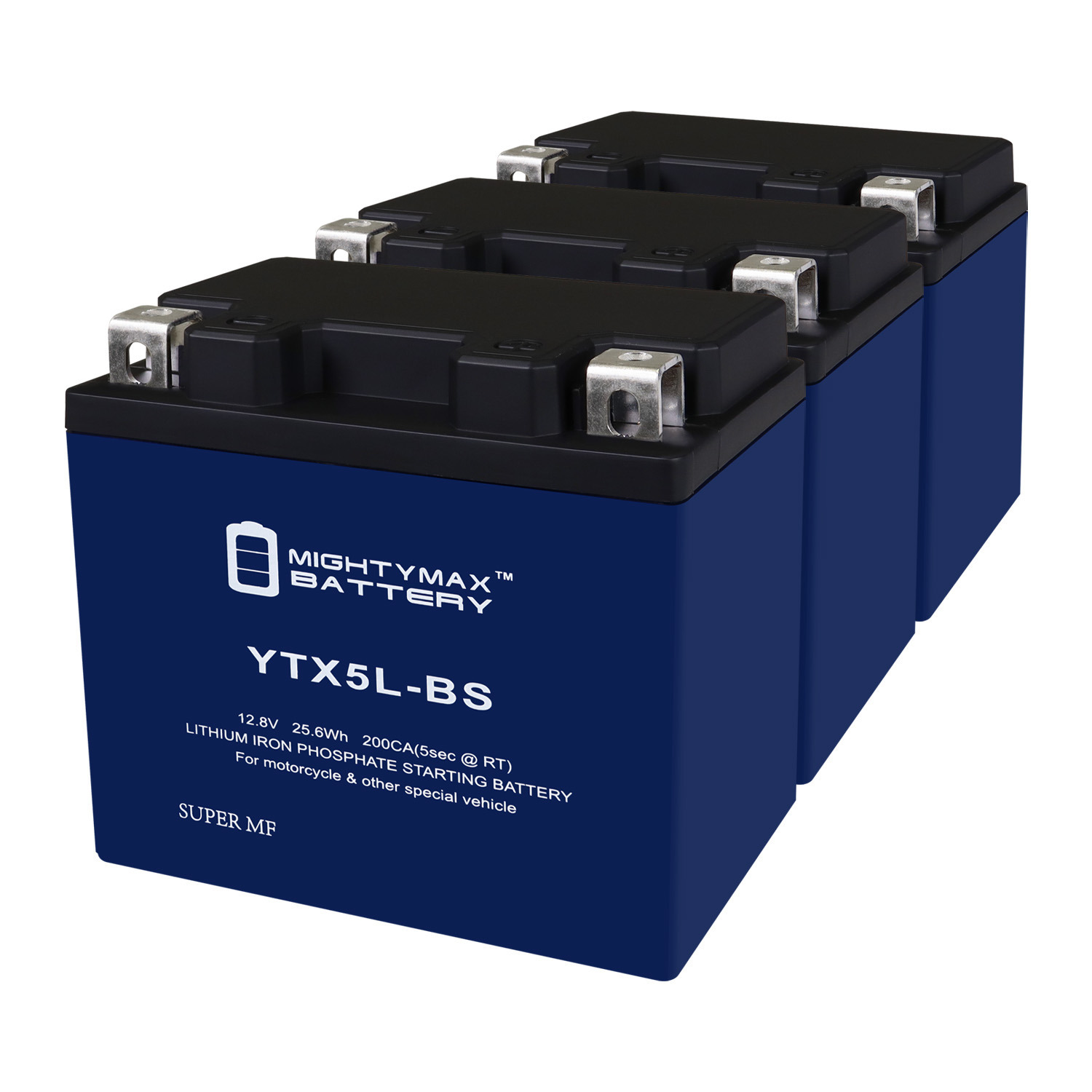 YTX5L-BS Lithium Replacement Battery Compatible with Yamaha 90 YFM90R Raptor 23 - 3 Pack