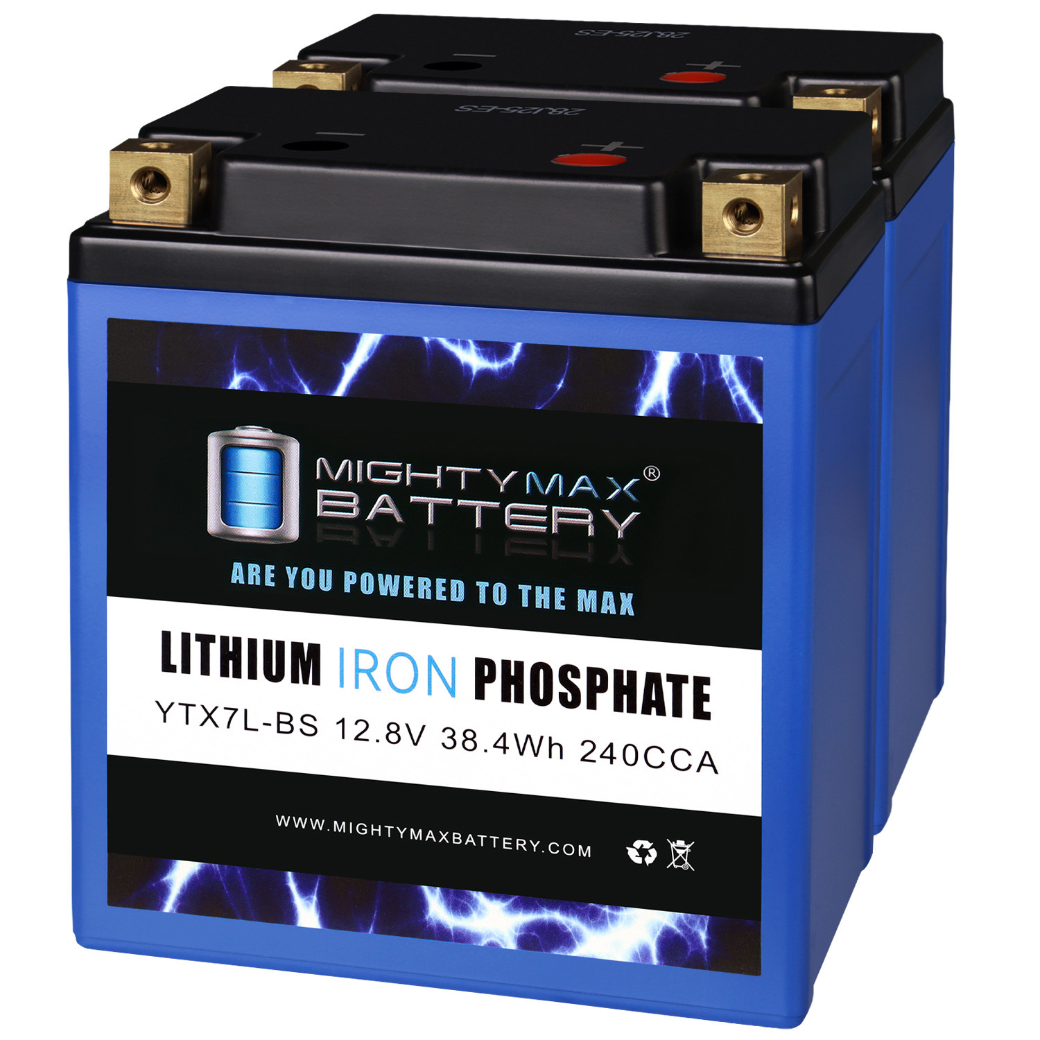 YTX7L-BS LIFEPO4 - 12 Volt 6 AH, 210 CCA, Lithium Iron Phosphate (LiFePO4) Battery - Pack of 2