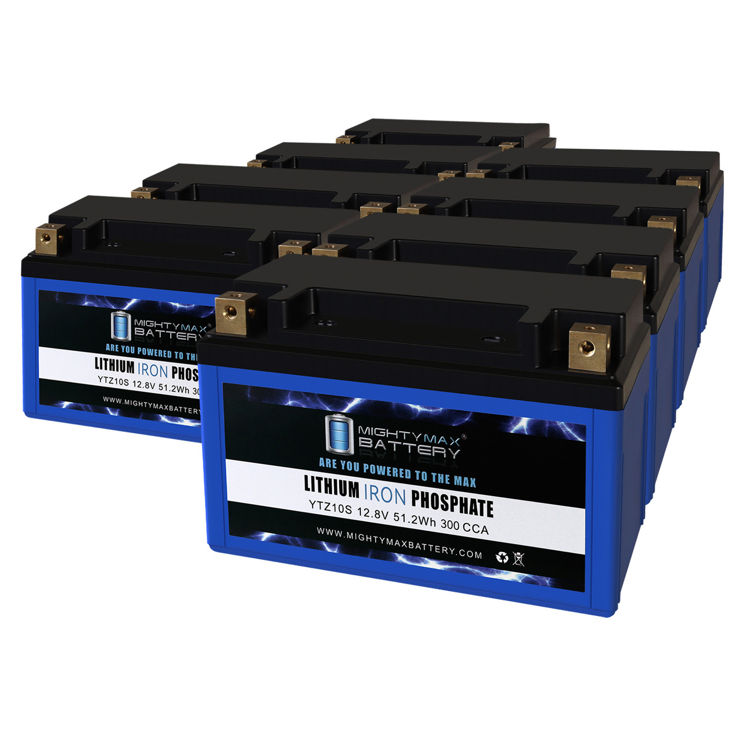 YTZ10S LIFEPO4 - 12 Volt 8.6 AH, 270 CCA, Lithium Iron Phosphate (LiFePO4) Battery - Pack of 8