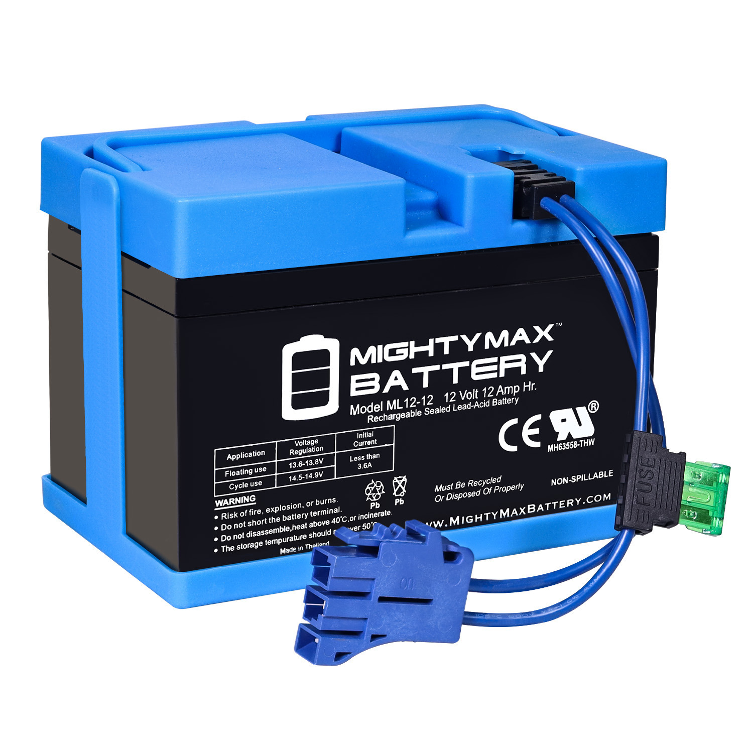 12V 12AH Replacement Battery Compatible with MotoTec Electric Trike 350w