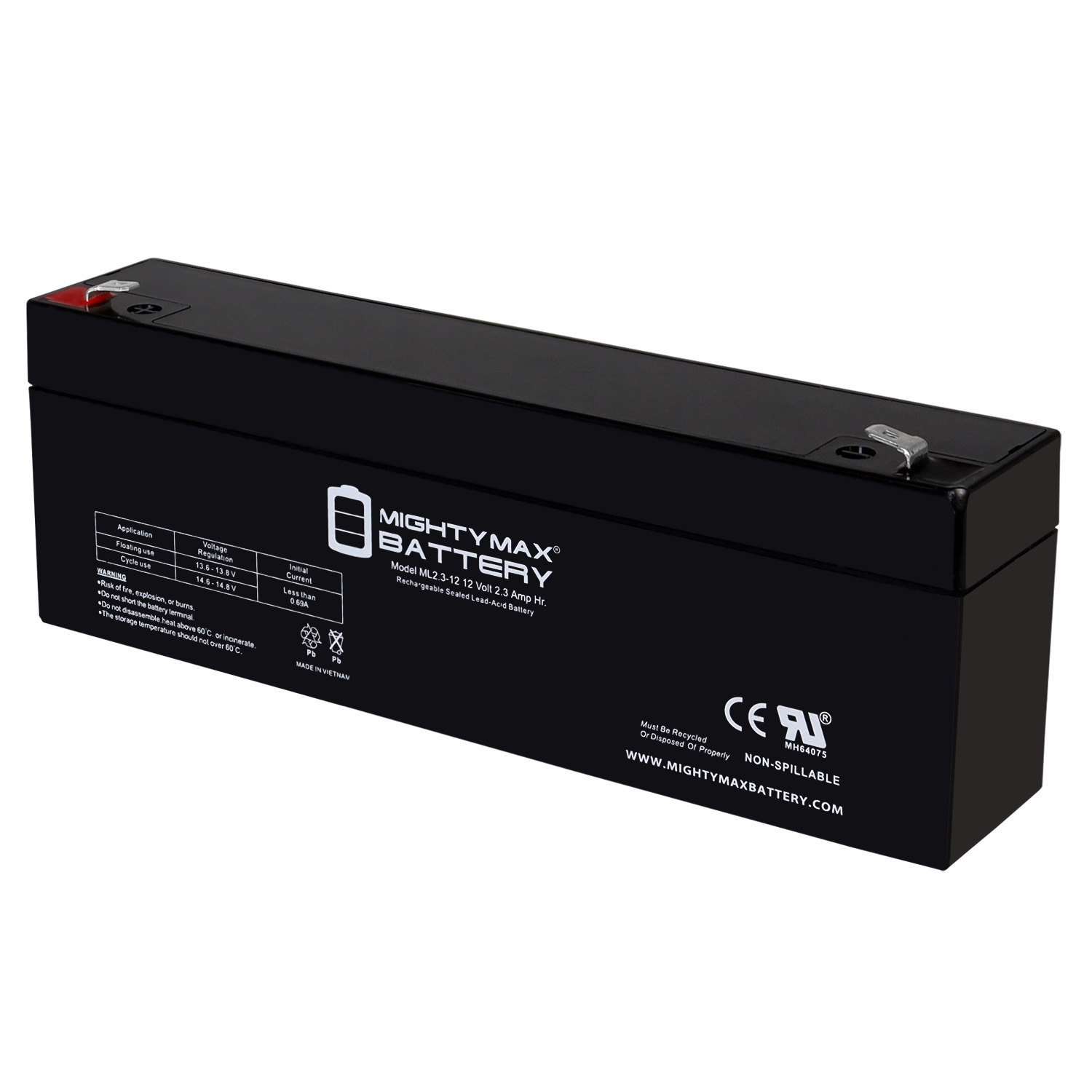 12V 2.3AH F1 SLA Replacement Battery Compatible With General Electric CG-9805