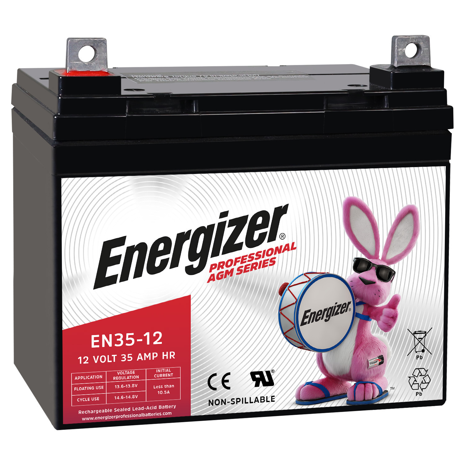 Energizer EN35-12, 12 Volt 35 Amp Hr, Long Lasting Sealed Lead Acid AGM Rechargeable Battery Ideal For Use In Wheelchairs, Electric Scooters, eBikes, Backup Power, and more