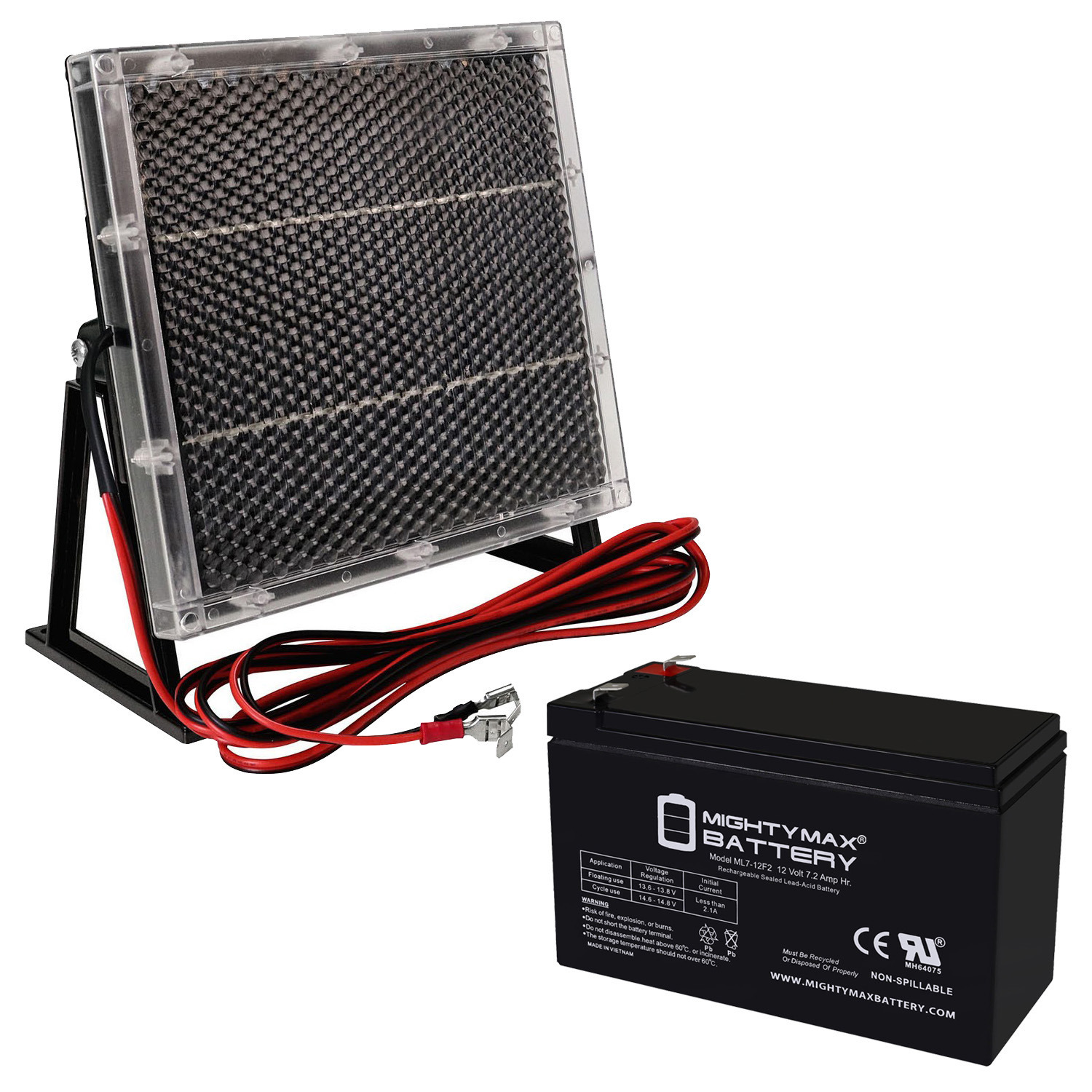 12 VOLT 7 AH F2 SLA Battery With 12V Solar Panel Charger