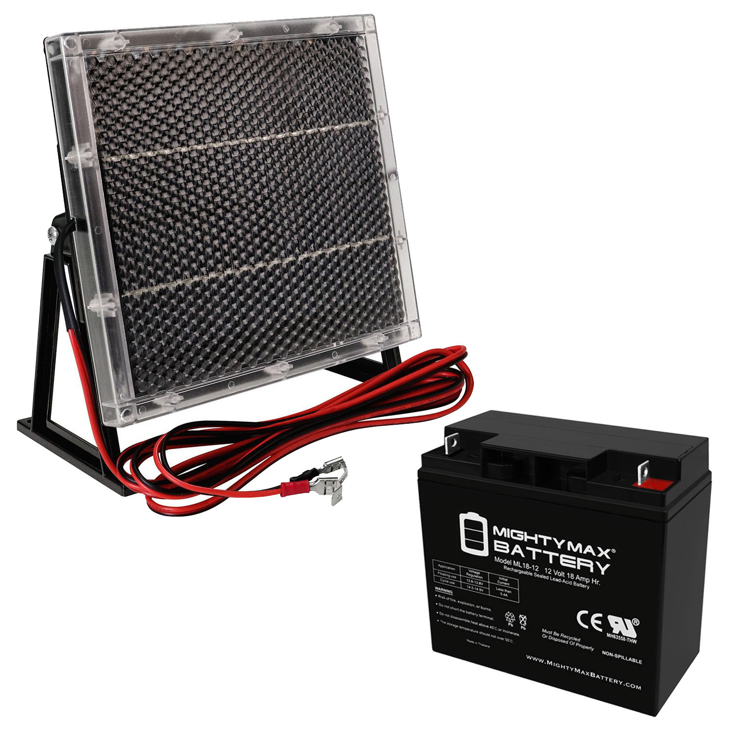 12 Volt 18 AH NB SLA Battery With 12V Solar Panel Charger