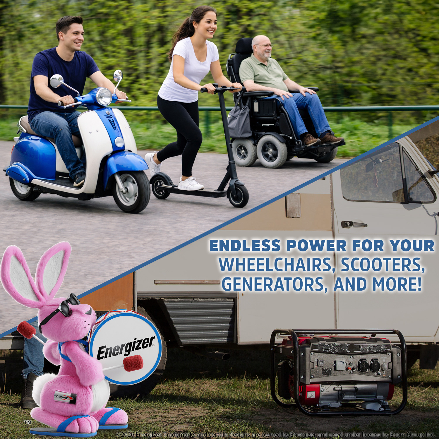 Energizer EN20-12LI 12V 20Ah LiFePO4 Lithium Long Lasting, Rechargeable Battery w/ BMS Protection, For Electric Scooters, E-Bikes, Wheelchairs, Generators, Alarm Panels & Backup Power