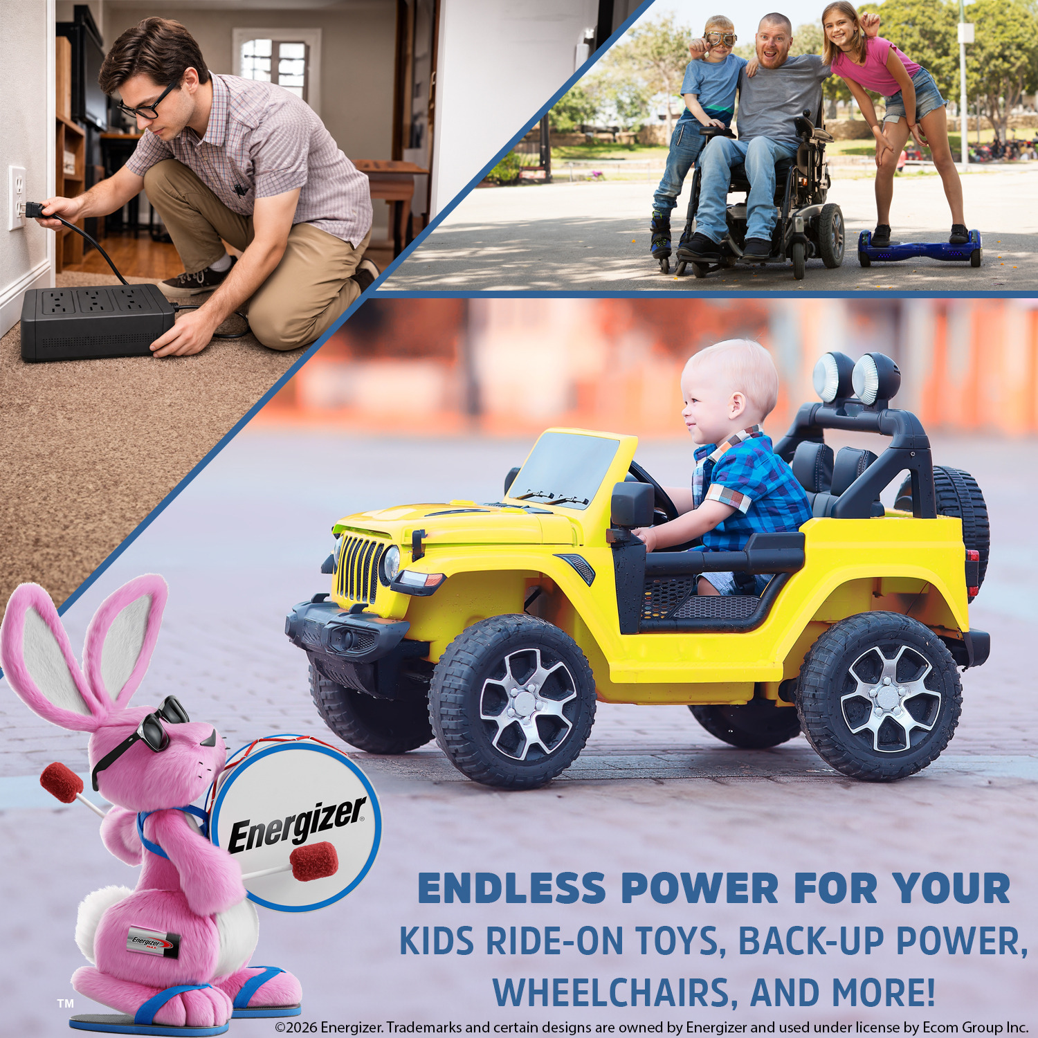 Energizer EN15-12LI 12V 15Ah LiFePO4 Lithium Long Lasting Lightweight, Rechargeable Battery with BMS Protection, Ideal For Use In Backup Power, Kids Ride On, Electric Scooters, Wheelchairs, and more 