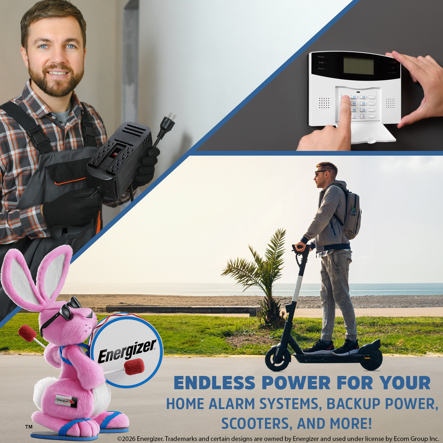 Energizer EN10-12LI 12V 10Ah LiFePO4 Lithium Long Lasting Lightweight, Rechargeable Battery with BMS Protection, Ideal For Use In Home alarm systems, backup power, Scooters, and more