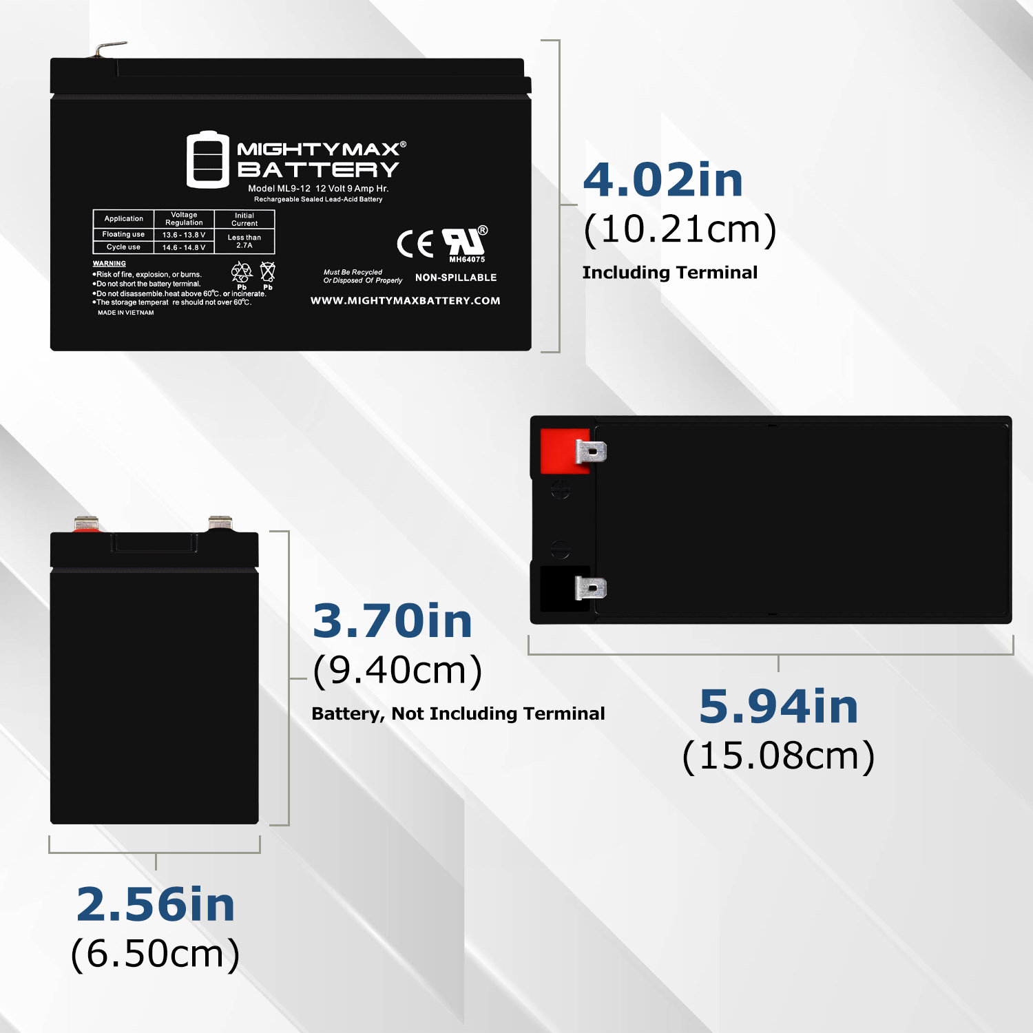 12V 9AH F2 SLA Replacement Battery Compatible With Razor Pocket Mod W15130412003