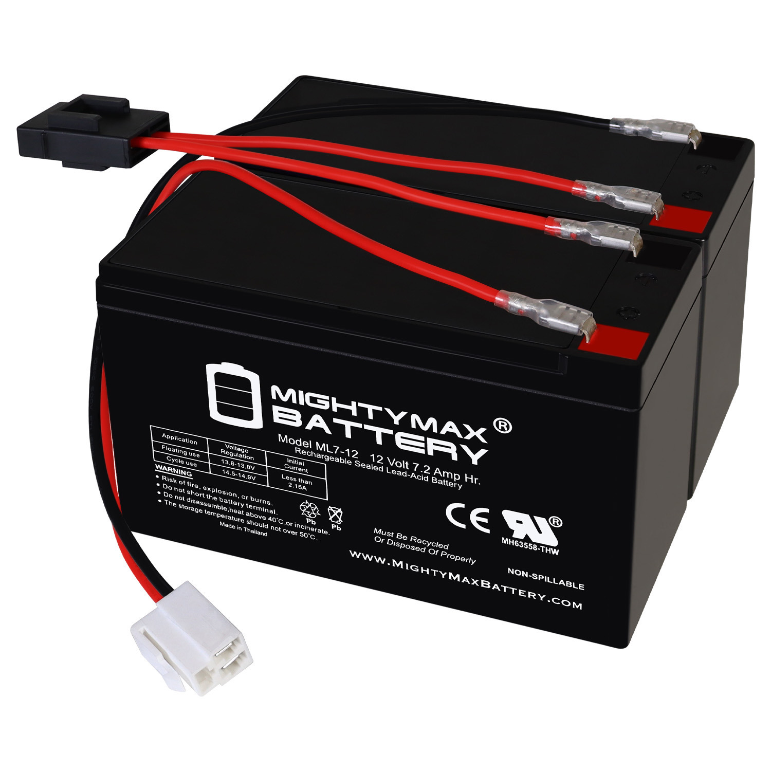 12V 7Ah SLA Replacement Battery Compatible With Rebellion Chopper Razor Sport Mod