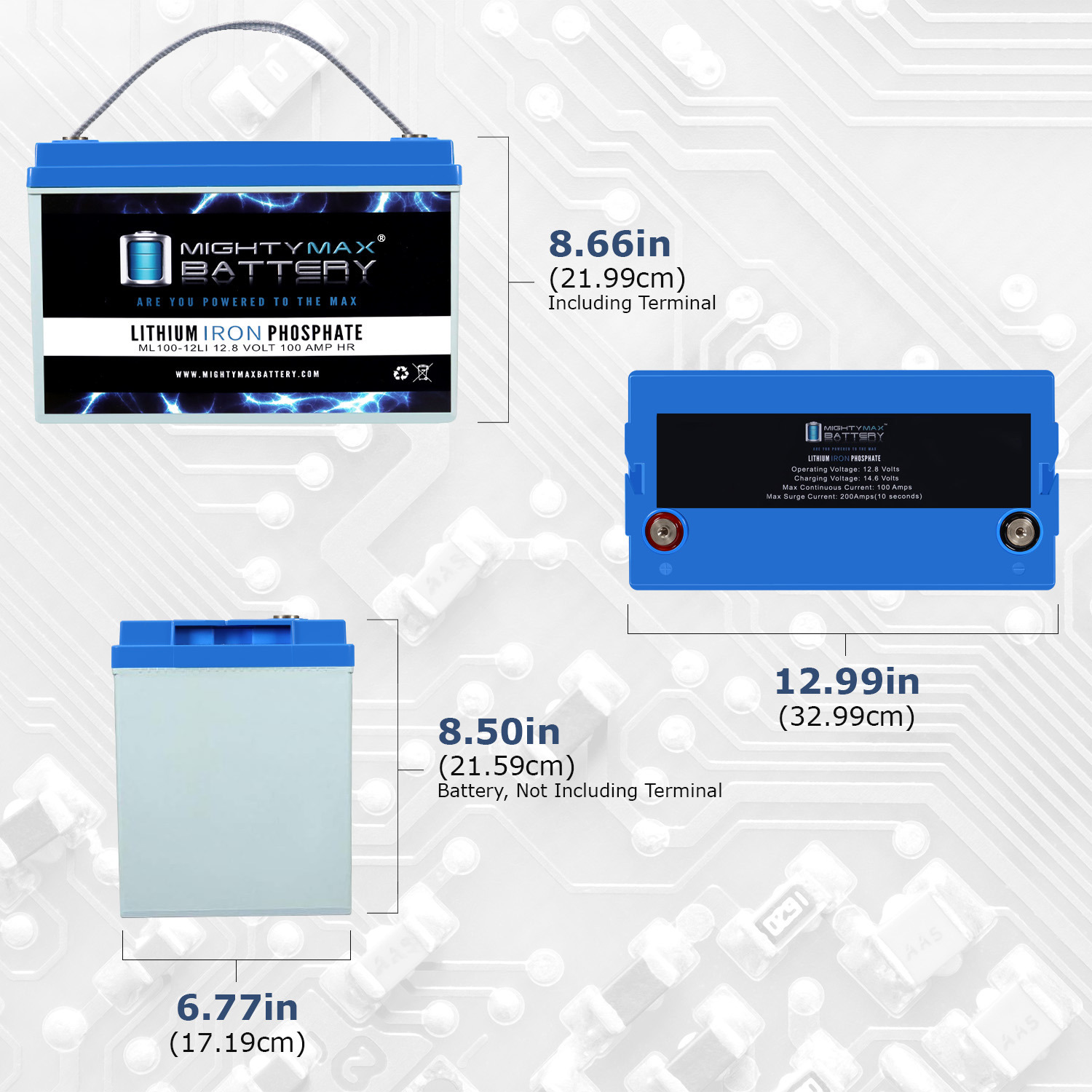 12V 100Ah Lithium Battery with Trolling Motor Smart Battery Box Power Center for 12V Batteries Group 24, 27, 31 Marine Battery box with Dual USB, 12V DC Outlet, Voltmeter and Circuit Breaker