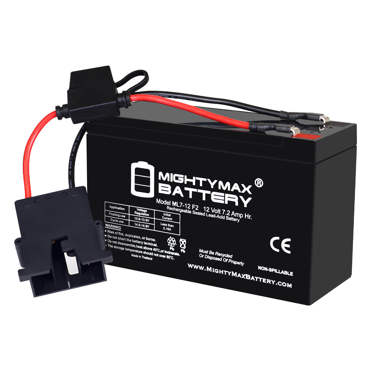 Drop in Replacement for 12v power wheels ride on toy 7ah battery kit and harness