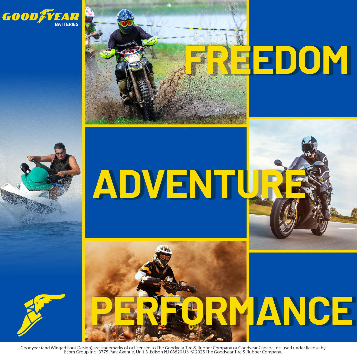 Goodyear GYTX14AH - 12 Volt 14 AH, 210 CCA, Rechargeable High-Performance, Maintenance Free, SLA - AGM Battery for Motorcycle, ATV, UTV, 4-Wheeler, Snowmobile, Watercraft and more!