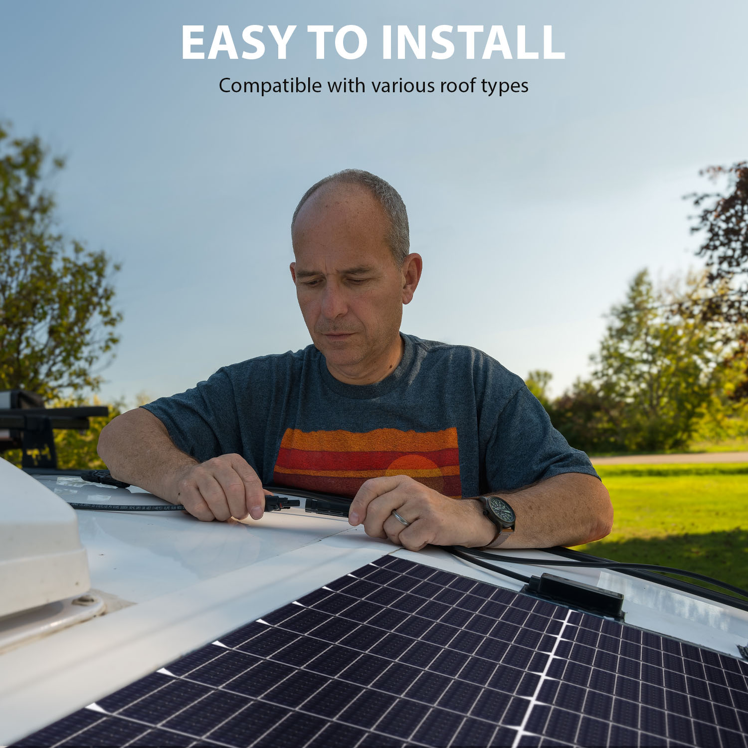 100 Watt 12 Volt, High Efficiency Monocrystalline Lightweight Solar Panel for RV Camping Boat Dock Battery Charge