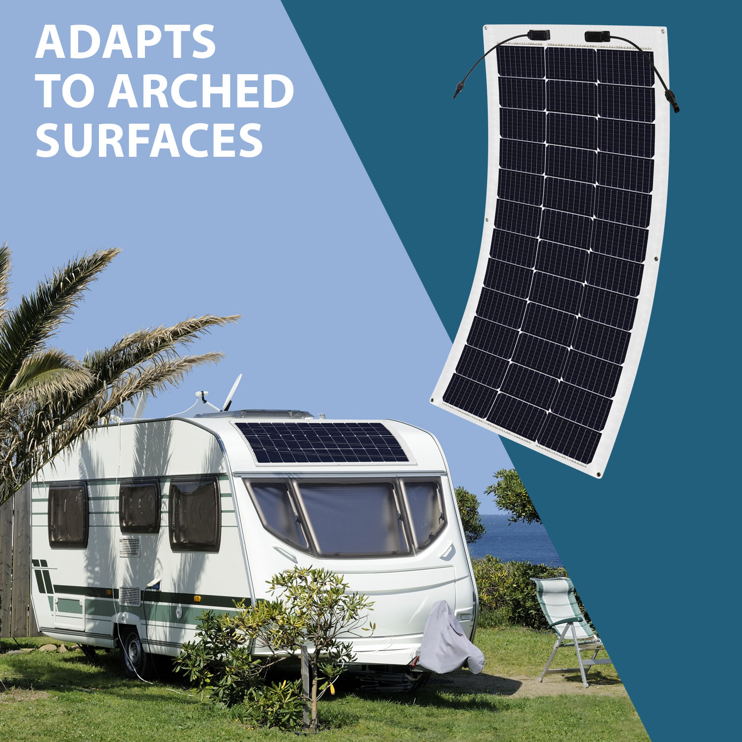 100 Watt 12 Volt, High Efficiency Monocrystalline Lightweight Solar Panel for RV Camping Boat Dock Battery Charge