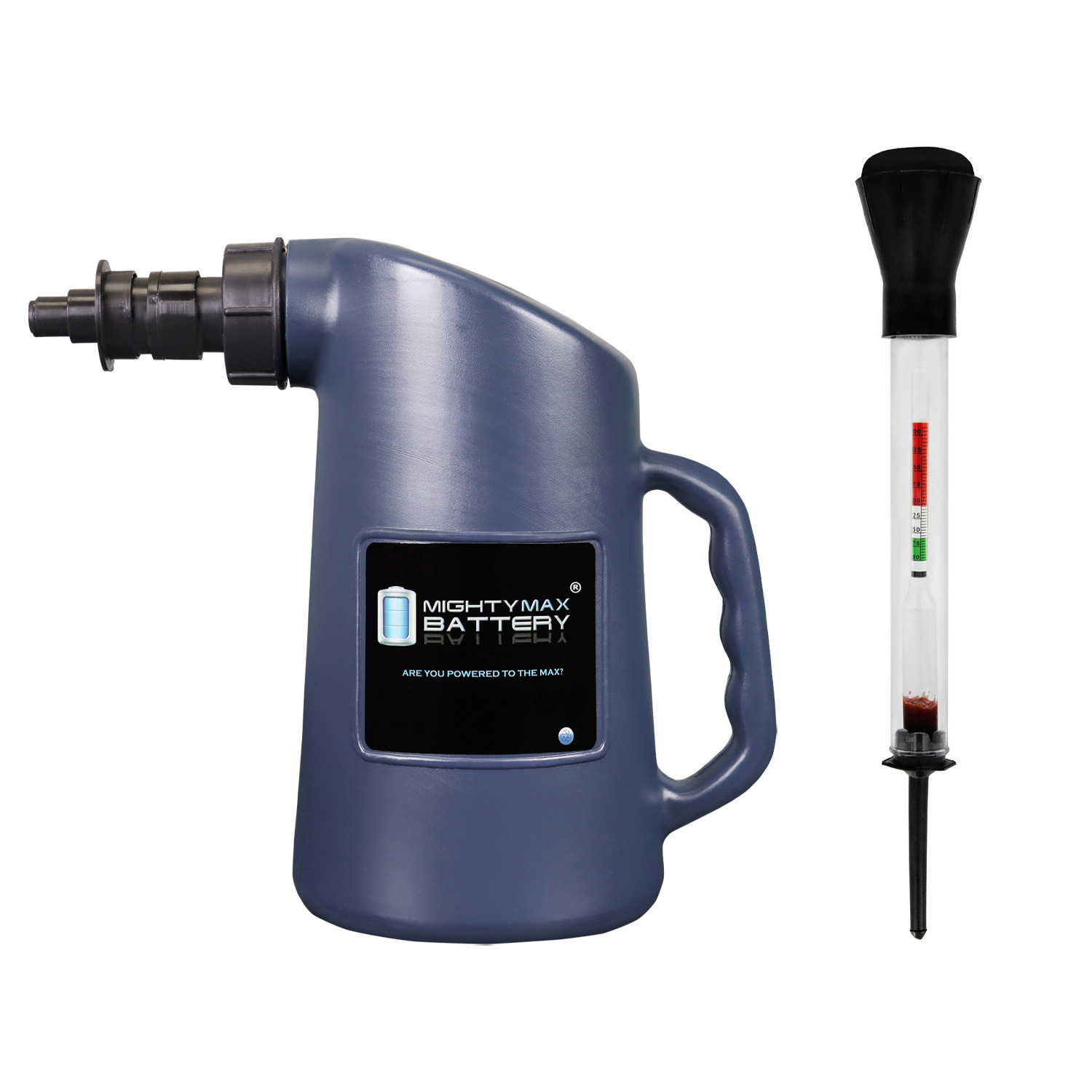 Battery Filler Jug Type Includes Battery Hydrometer - Acid Tester, Electrolyte Density Checker