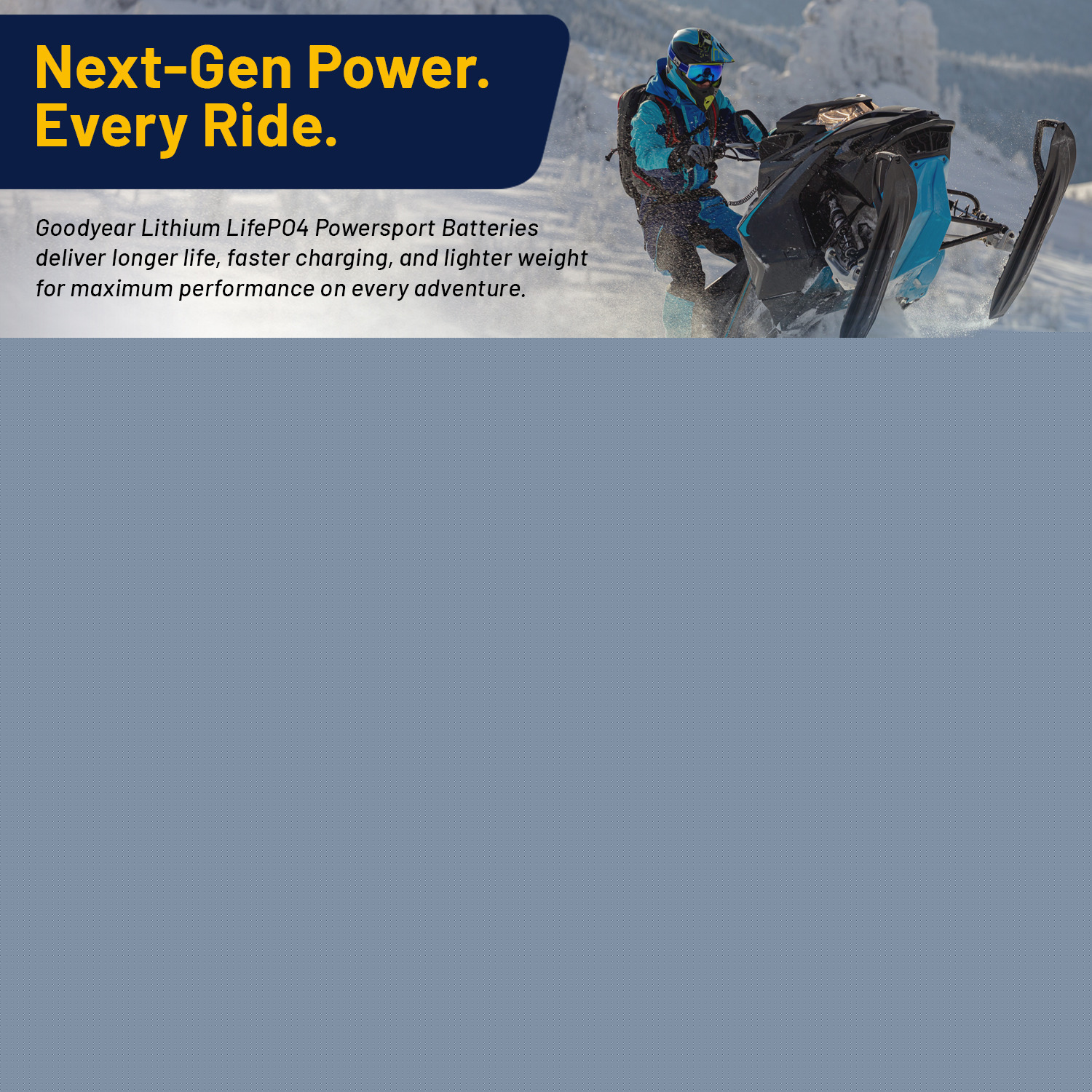 Goodyear GYTZ10S-LI Lithium LiFePO4 12.8V 300CCA Rechargeable High Performance Powersport Battery with Smart BMS Replacement for Motorcycle, ATV, UTV, Scooter, Watercraft, Jet Ski, and Snowmobile