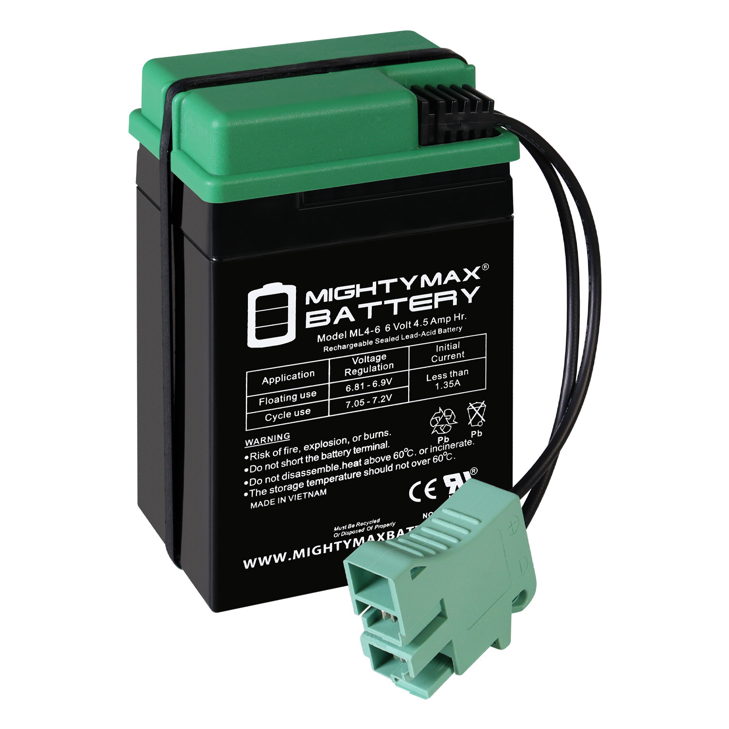 6V, 4.5Ah, Replacement Battery Compatible with Peg Perego Thomas The Train - IAKB0509